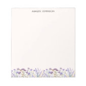 Waterverf Paarse Wildflower Meadow Notitieblok (Voorkant)