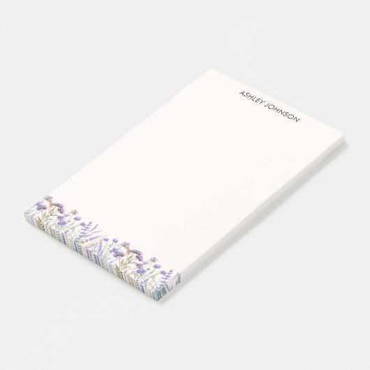 Waterverf Paarse Wildflower Meadow Post-it® Notes (Schuin)