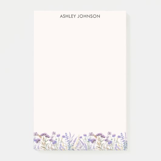 Waterverf Paarse Wildflower Meadow Post-it® Notes (Voorkant)