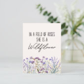 Waterverf Paarse Wildflower Meadow Quote Briefkaart (Staand voorkant)
