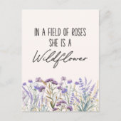 Waterverf Paarse Wildflower Meadow Quote Briefkaart (Voorkant)