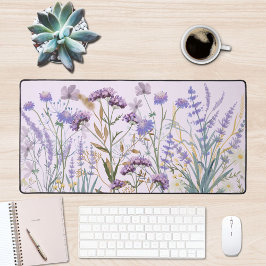 Waterverf Paarse Wildflower Meadow Quote Bureaumat