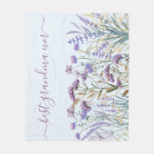 Waterverf Paarse Wildflower Meadow Quote Fleece Deken (Voorkant)
