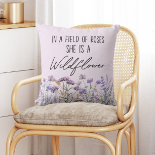 Waterverf Paarse Wildflower Meadow Quote Kussen