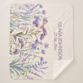 Waterverf Paarse Wildflower Meadow Quote Sherpa Deken (Voorkant)