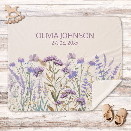 Waterverf Paarse Wildflower Meadow Quote Sherpa Deken