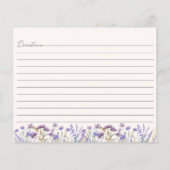 Waterverf Paarse Wildflower Meadow Recept Kaart (Achterkant)