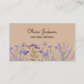 Waterverf Paarse Wildflower Meadow Visitekaartje (Voorkant)
