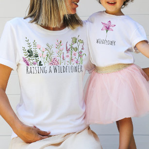 Waterverf Paarse Wildflower Mini Girl Daughter T-shirt