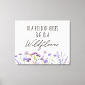 Waterverf Paarse Wildflower Quote Horizontaal Canvas Afdruk (Voorkant)