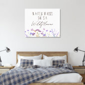 Waterverf Paarse Wildflower Quote Horizontaal Canvas Afdruk (Insitu (Slaapkamer))