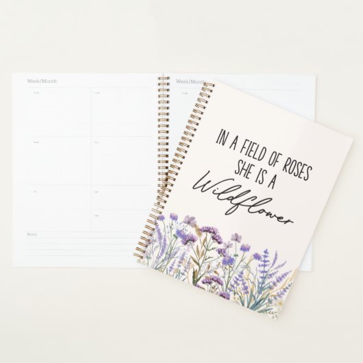Waterverf Paarse Wildflower Quote Wekelijks Maande Planner (Display)