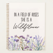 Waterverf Paarse Wildflower Quote Wekelijks Maande Planner (Voorkant)