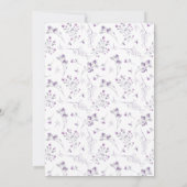 Waterverf Paarse Wildflowers Verjaardagsfeest Kaart (Achterkant)