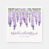Waterverf Paarse Wisteria | Bat Mitzvah Servet (Voorkant)