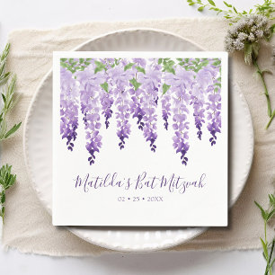 Waterverf Paarse Wisteria Bat Mitzvah Servet