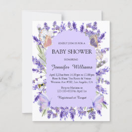 waterverf paarse Wisteria floral baby shower Kaart