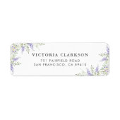 Waterverf Paarse Wisteria Return Address Label (Voorkant)