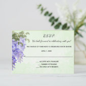 Waterverf Paarse Wisteria RSVP Kaartje (Staand voorkant)