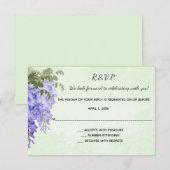 Waterverf Paarse Wisteria RSVP Kaartje (Voorkant / Achterkant)