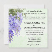 Waterverf Paarse Wisteria Wedding Kaart (Voorkant)