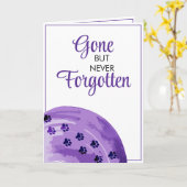 Waterverf Paarse & Witte Pootafdruk Huisdier Condo Kaart (Gele Bloem)