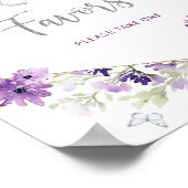 Waterverf paarse zilveren vlinder Favors Poster (Hoek)