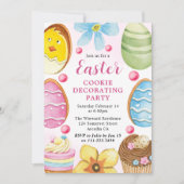 Waterverf Paas Cookie Decorating Party Kaart (Voorkant)