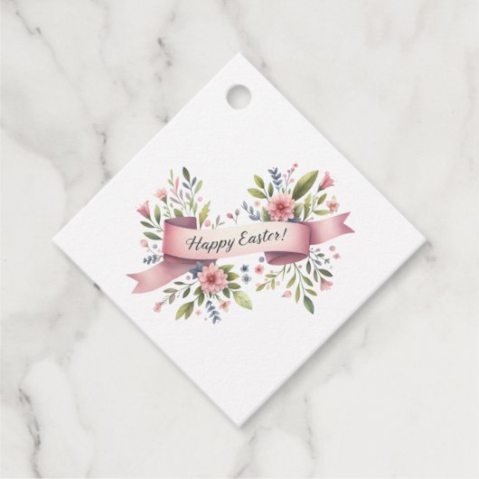 Waterverf Paasbloemen Bedankjes Labels (Voorkant)