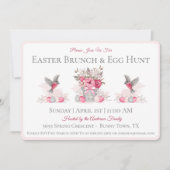 Waterverf paasbrunch eierjacht roze uitnodiging (Voorkant)