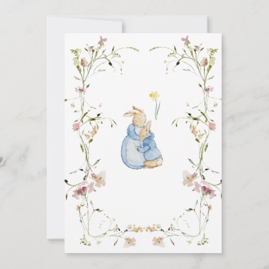 Waterverf Paasbrunch en Eierjacht Peter Rabbit Kaart (Achterkant)