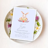 Waterverf Paasbrunch Floral bunny Elegant Kaart