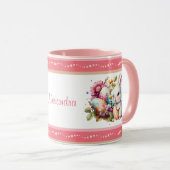 Waterverf paasbundel gestreept rand mok (Voorkant rechts)