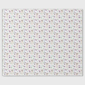 Waterverf paasbunny Floral Pattern Gift White Cadeaupapier (Vlak)