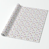 Waterverf paasbunny Floral Pattern Gift White Cadeaupapier (Uitgerold)