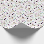 Waterverf paasbunny Floral Pattern Gift White Cadeaupapier (Hoek)
