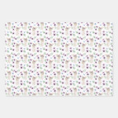 Waterverf paasbunny Floral Pattern Gift White Inpakpapier Vel (Voorkant 2)