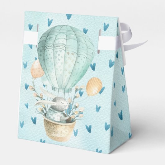 Waterverf paasbunny Hot Air ballon Bedankdoosjes (Achterkant)