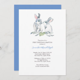 Waterverf Paasbunny Invitations Boy Birthday Kaart