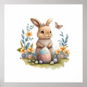 Waterverf paasbunny poster (Voorkant)