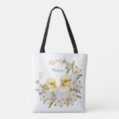 Waterverf paaschick gepersonaliseerd tote bag (Achterkant)