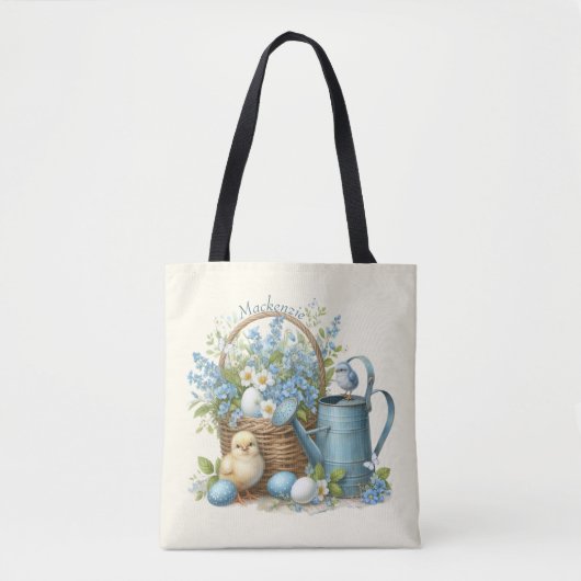 Waterverf paaschick gepersonaliseerd tote bag (Voorkant)
