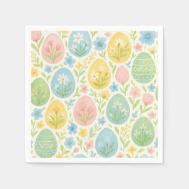 Waterverf Paasei Bloemservietten Servet