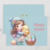 waterverf paasei feestdagenkaart (Voorkant / Achterkant)