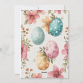 Waterverf Paaseieren Kaart, Happy Easter Feestdagenkaart (Achterkant)