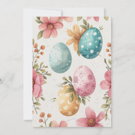 Waterverf Paaseieren Kaart, Happy Easter Feestdagenkaart