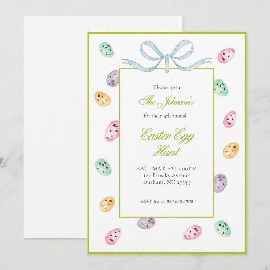 Waterverf Paaseieren Paasbrunch Aankondiging (Voorkant / Achterkant)