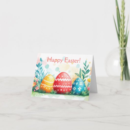  Waterverf paaseieren vakantie Kaart (Voorkant)