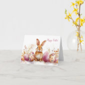 Waterverf paaseieren vakantie Kaart (Gele Bloem)