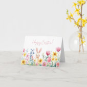  Waterverf paaseieren vakantie Kaart (Gele Bloem)